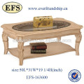 Hand made pedestal wood center sofa table set for living room